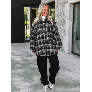 Chemise à carreaux Cyliane - noir