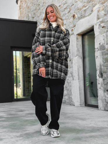 Chemise à carreaux Cyliane - noir