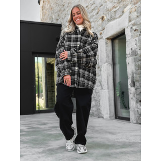 Chemise à carreaux Cyliane - noir