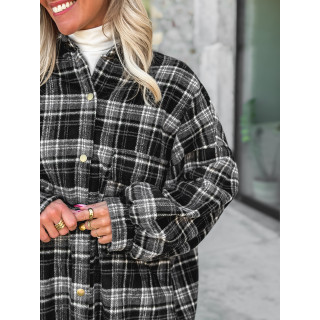 Chemise à carreaux Cyliane - noir