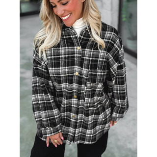 Chemise à carreaux Cyliane - noir