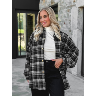 Chemise à carreaux Cyliane - noir