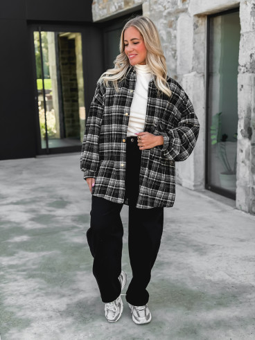 Chemise à carreaux Cyliane - noir