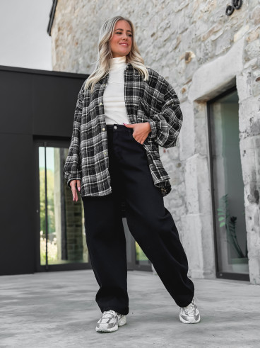 Chemise à carreaux Cyliane - noir