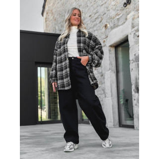 Chemise à carreaux Cyliane - noir