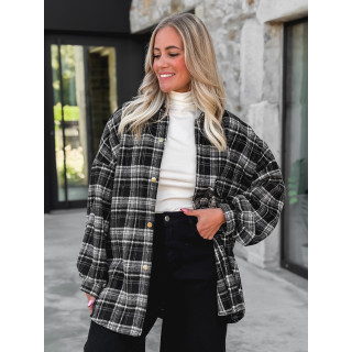 Chemise à carreaux Cyliane - noir
