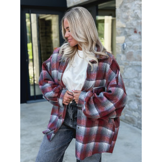 Chemise à carreaux Cyliane - Rouge