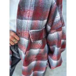 Chemise à carreaux Cyliane - Rouge
