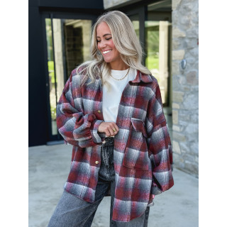 Chemise à carreaux Cyliane - Rouge