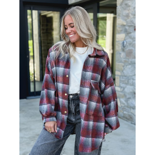 Chemise à carreaux Cyliane - Rouge