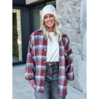 Chemise à carreaux Cyliane - Rouge