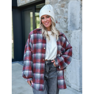 Chemise à carreaux Cyliane - Rouge