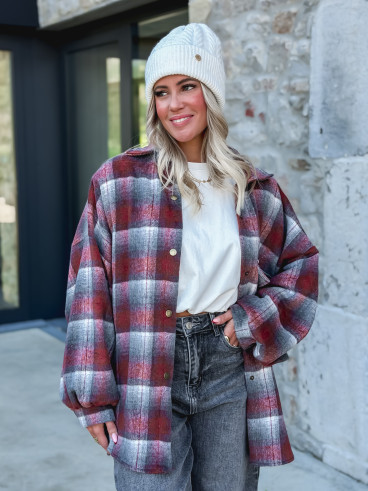 Chemise à carreaux Cyliane - Rouge