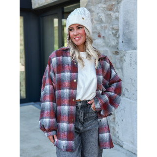 Chemise à carreaux Cyliane - Rouge