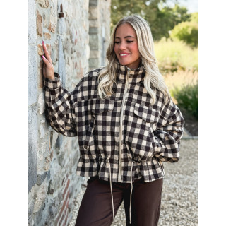 Veste à carreaux Tamara - Chocolat/Beige