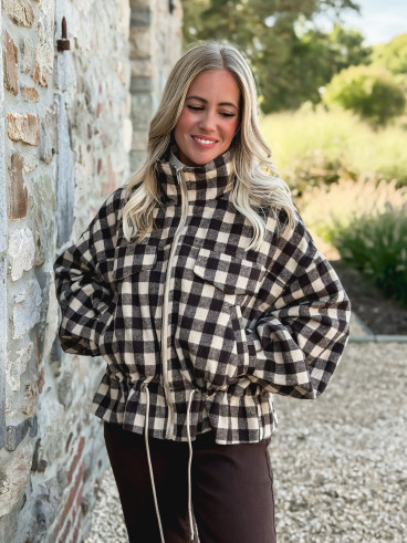 Veste à carreaux Tamara - Chocolat/Beige