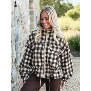 Veste à carreaux Tamara - Chocolat/Beige