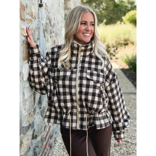 Veste à carreaux Tamara - Chocolat/Beige
