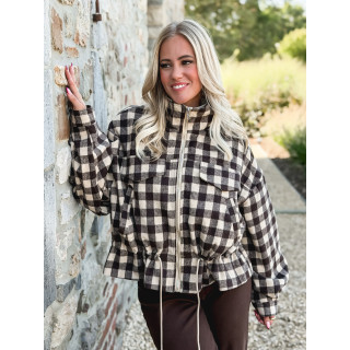 Veste à carreaux Tamara - Chocolat/Beige