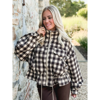 Veste à carreaux Tamara - Chocolat/Beige