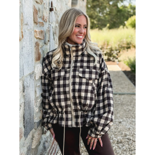 Veste à carreaux Tamara - Chocolat/Beige