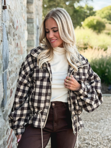 Veste à carreaux Tamara - Chocolat/Beige
