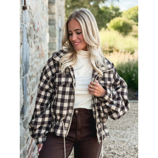 Veste à carreaux Tamara - Chocolat/Beige