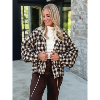 Veste à carreaux Tamara - Chocolat/Beige