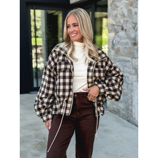 Veste à carreaux Tamara - Chocolat/Beige