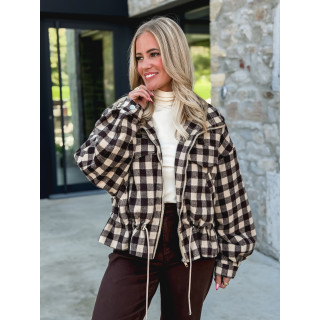 Veste à carreaux Tamara - Chocolat/Beige