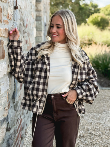 Veste à carreaux Tamara - Chocolat/Beige