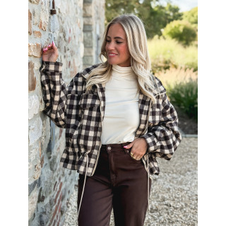 Veste à carreaux Tamara - Chocolat/Beige