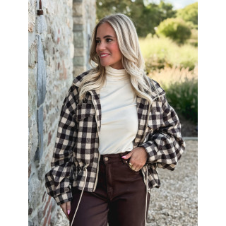 Veste à carreaux Tamara - Chocolat/Beige