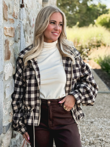 Veste à carreaux Tamara - Chocolat/Beige