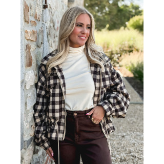 Veste à carreaux Tamara - Chocolat/Beige