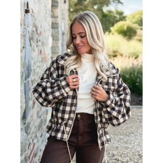 Veste à carreaux Tamara - Chocolat/Beige