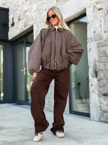 Veste à carreaux Santina - Chocolat