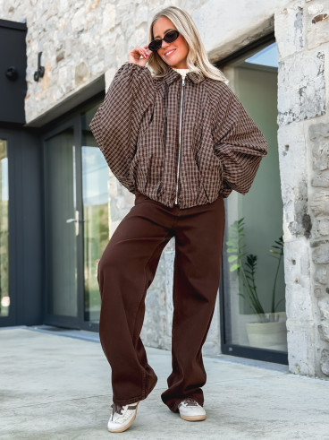 Veste à carreaux Santina - Chocolat