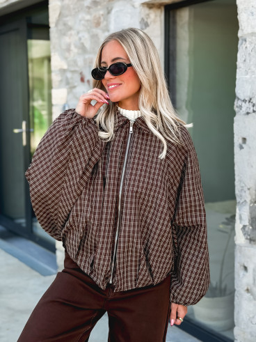 Veste à carreaux Santina - Chocolat