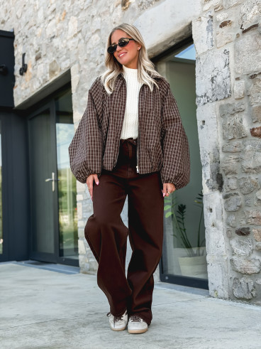 Veste à carreaux Santina - Chocolat