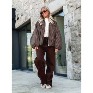 Veste à carreaux Santina - Chocolat