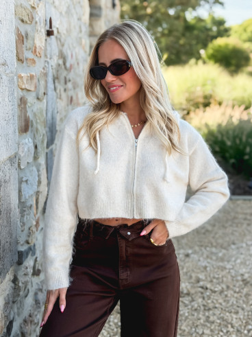Gilet court Julinne - Beige clair