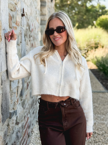 Gilet court Julinne - Beige clair