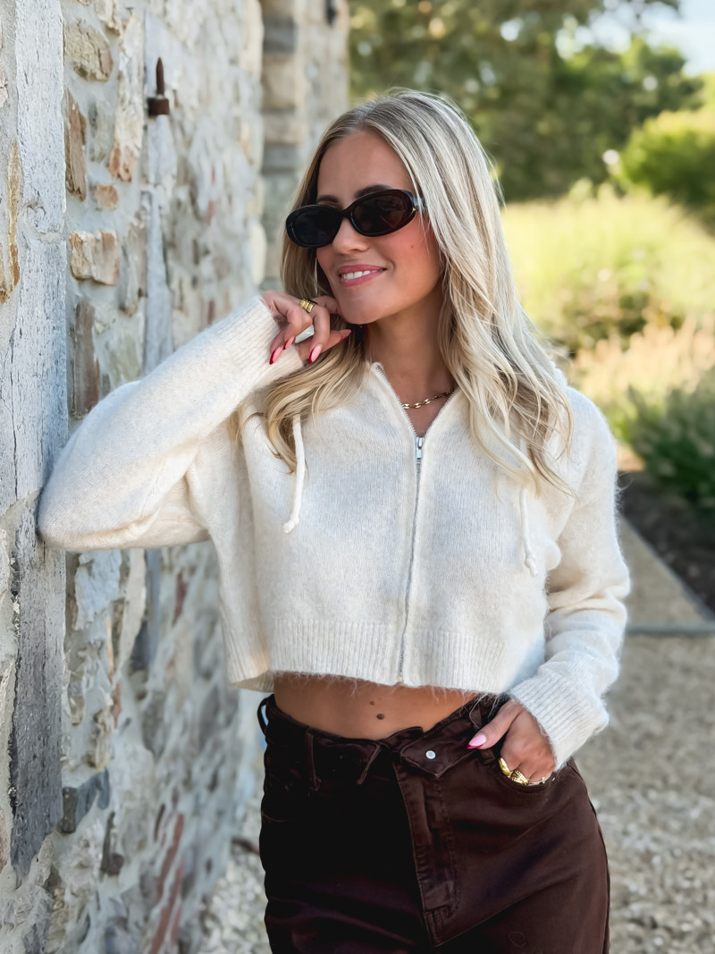 Gilet court Julinne - Beige clair