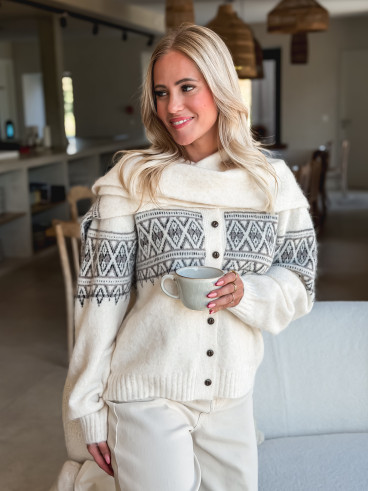 Gilet à motifs Ambre - Beige clair Gilet à motifs Ambre - Beige clair