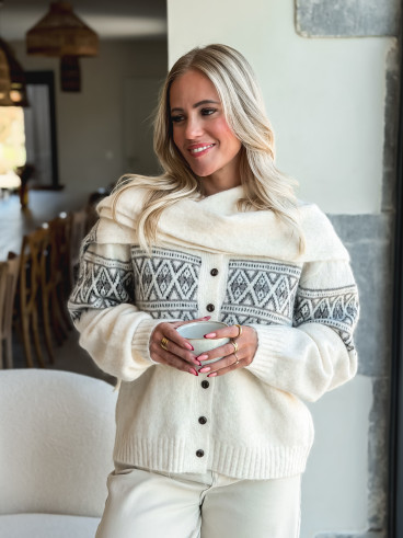 Gilet à motifs Ambre - Beige clair Gilet à motifs Ambre - Beige clair