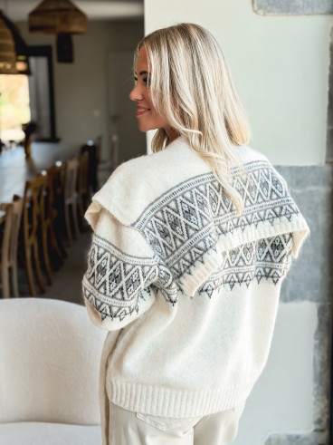 Gilet à motifs Ambre - Beige clair Gilet à motifs Ambre - Beige clair