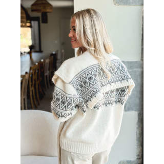Gilet à motifs Ambre - Beige clair