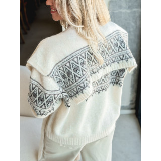 Gilet à motifs Ambre - Beige clair