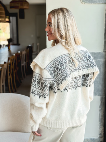 Gilet à motifs Ambre - Beige clair Gilet à motifs Ambre - Beige clair